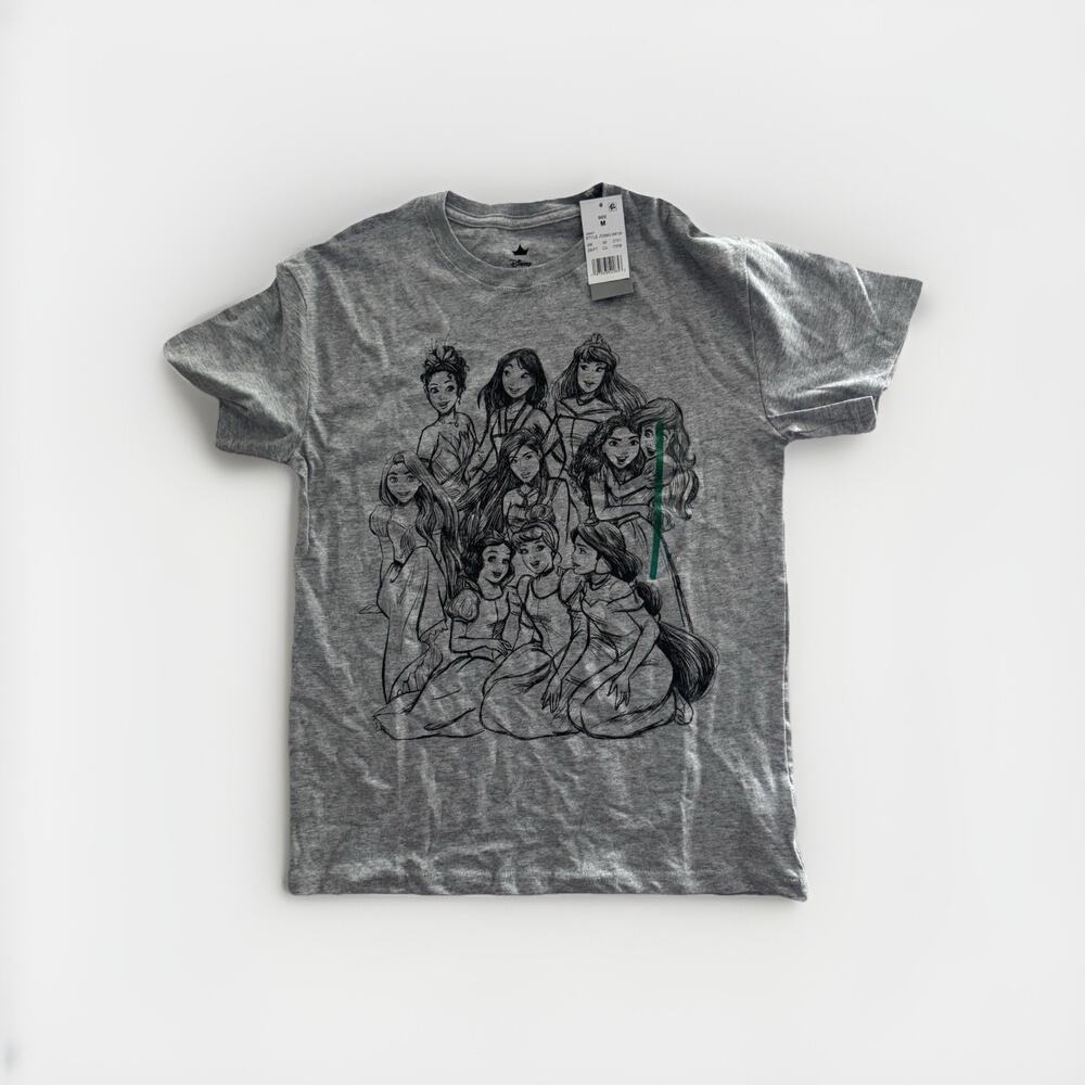 Disney Princess T-shirt Gray with Princess Graphic Size Small New with Tags
